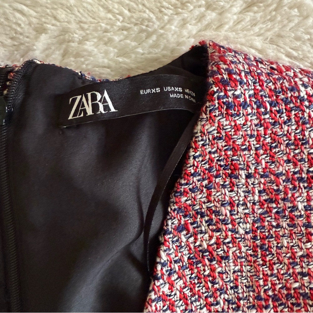 NWT Zara Tweed Mini Dress - Picture 6 of 9